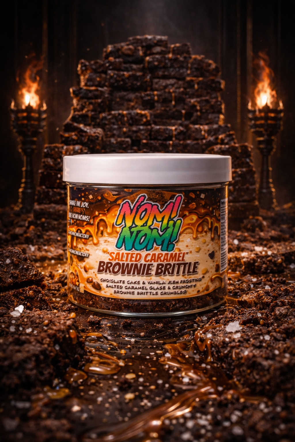 Salted Caramel Brownie Brittle Nom! Nom! Jar - Image 2
