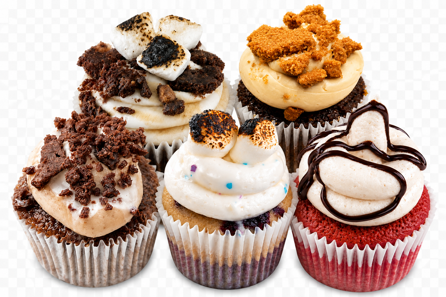 Five signature Nom Nom mini cupcakes