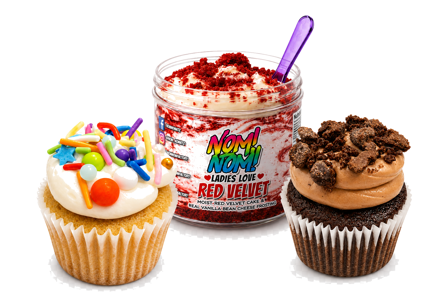 Nom Nom mini cupcakes and cupcake jar