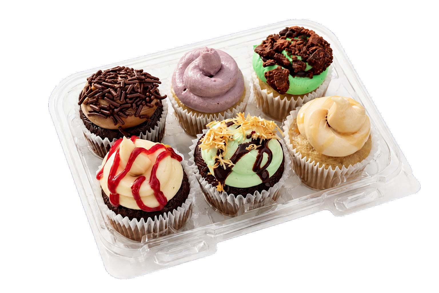Six-flavor Nom Nom mini cupcake box