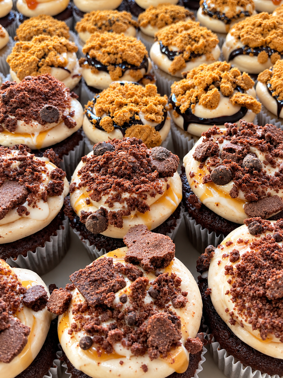Colorful handcrafted Nom Nom mini cupcakes