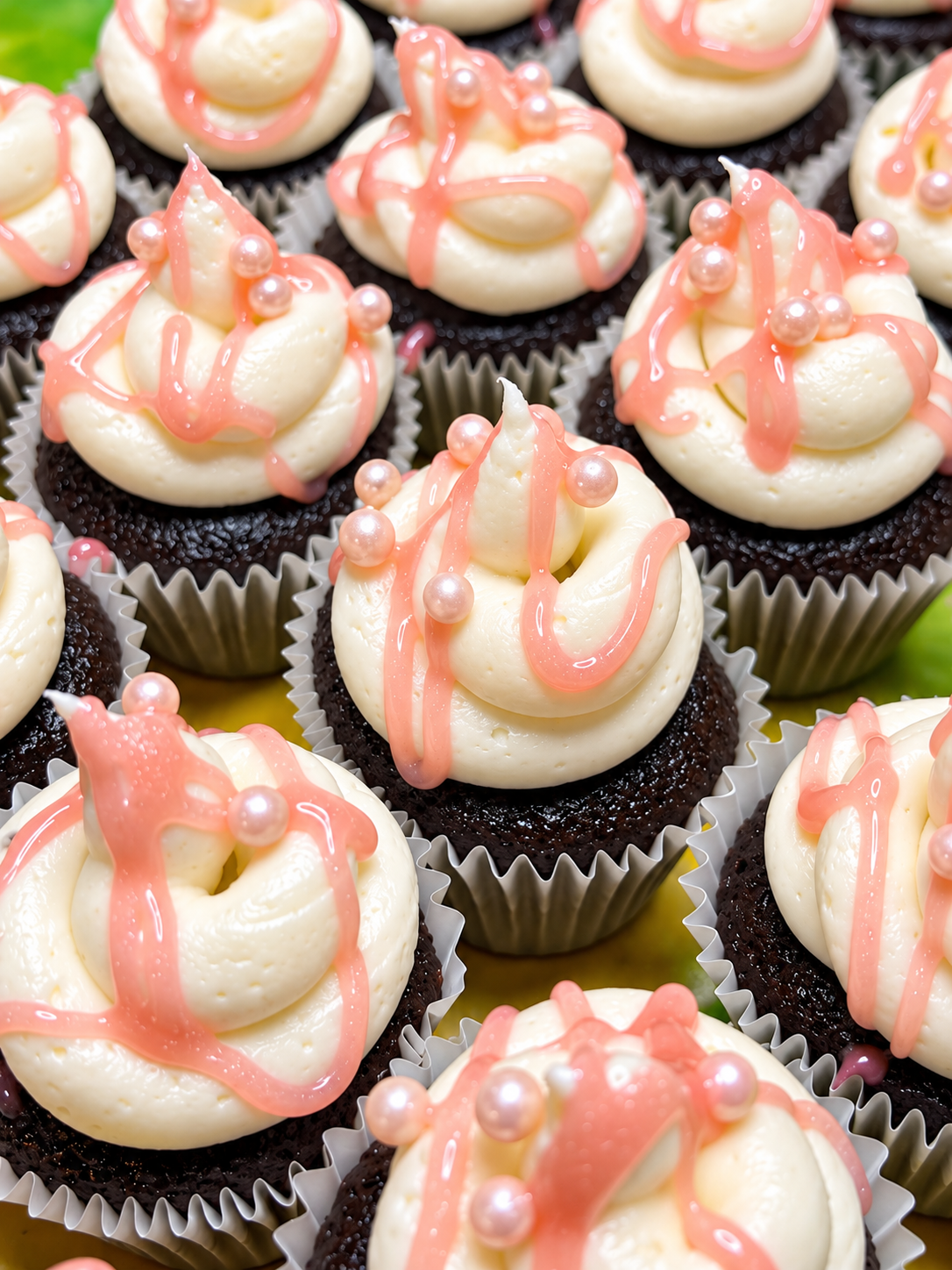 Colorful handcrafted Nom Nom mini cupcakes
