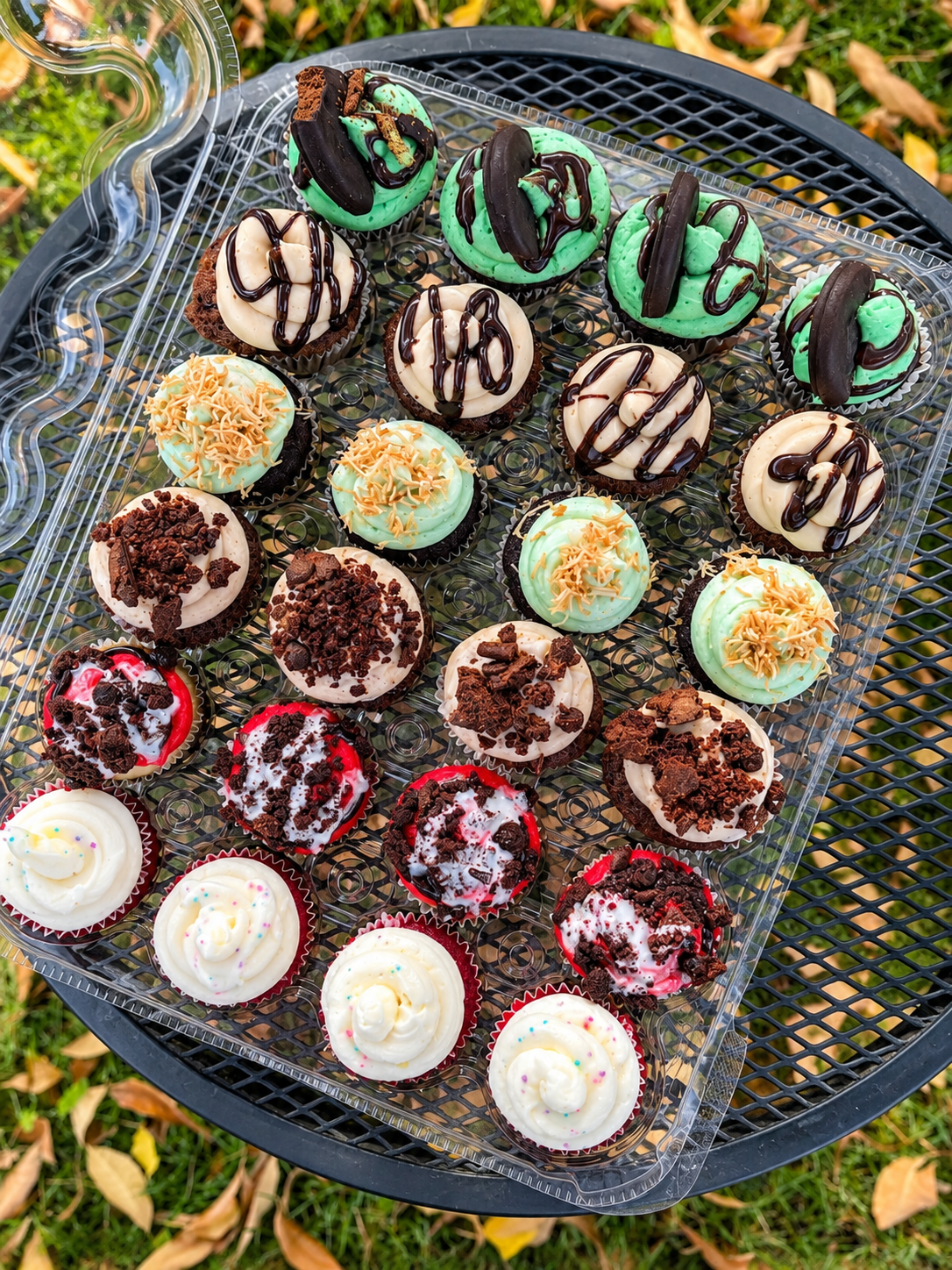 Colorful handcrafted Nom Nom mini cupcakes