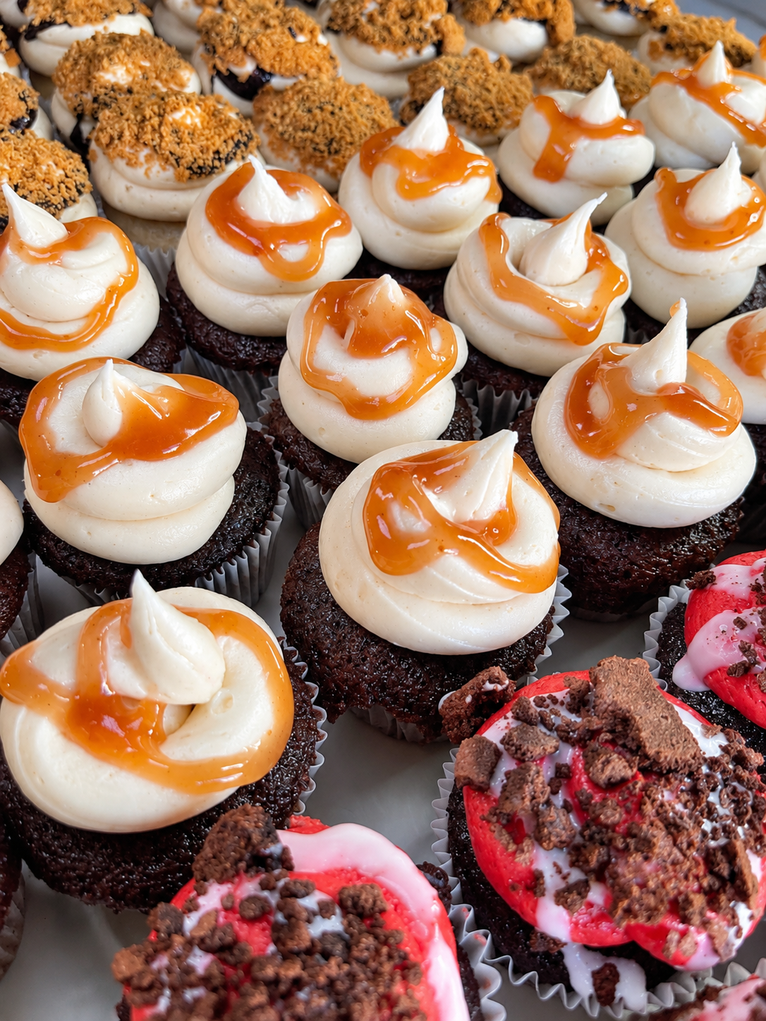 Colorful handcrafted Nom Nom mini cupcakes