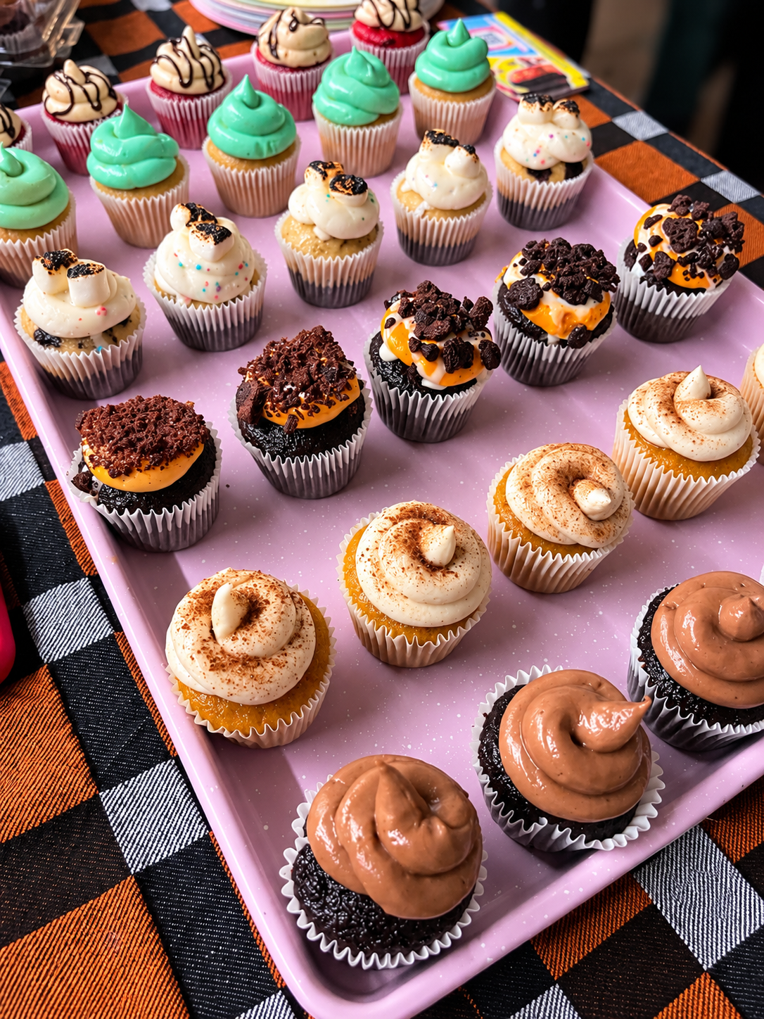 Colorful handcrafted Nom Nom mini cupcakes