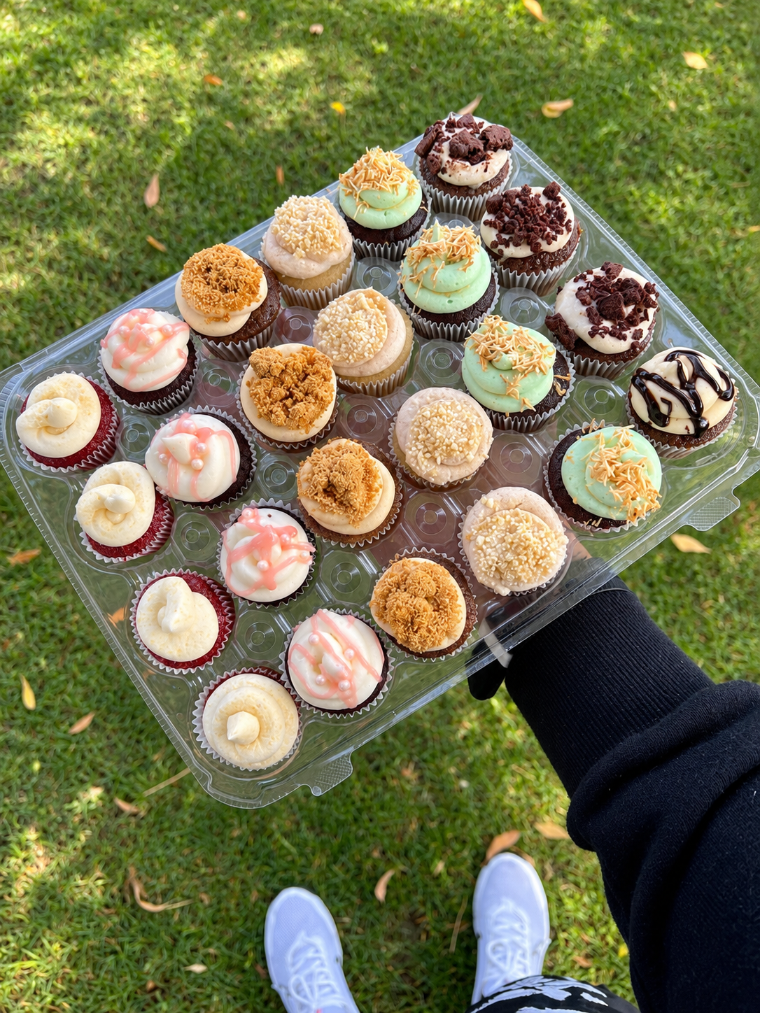 Colorful handcrafted Nom Nom mini cupcakes