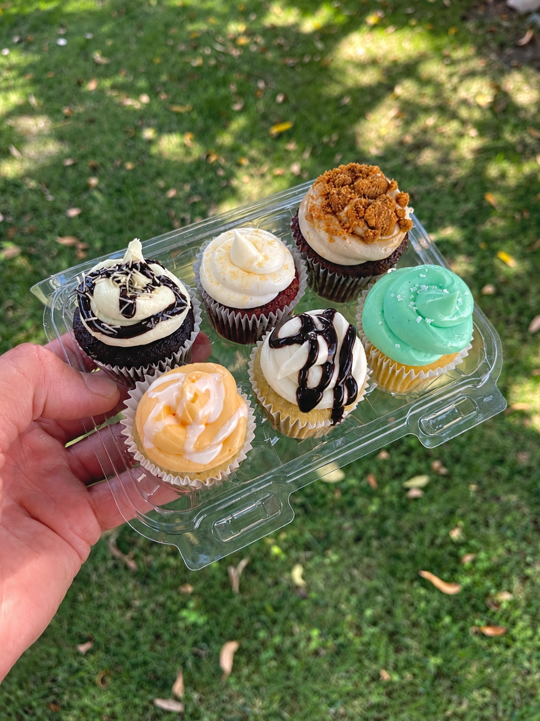 Colorful handcrafted Nom Nom mini cupcakes