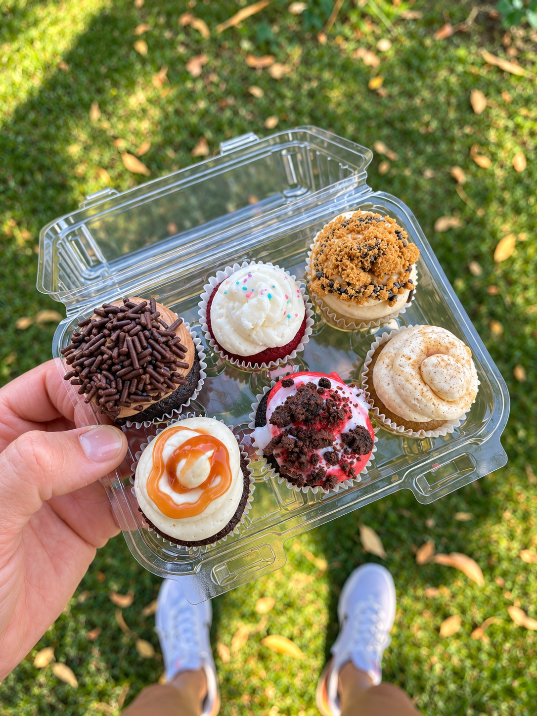Colorful handcrafted Nom Nom mini cupcakes