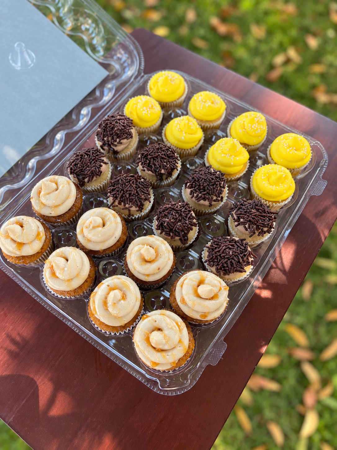Colorful handcrafted Nom Nom mini cupcakes