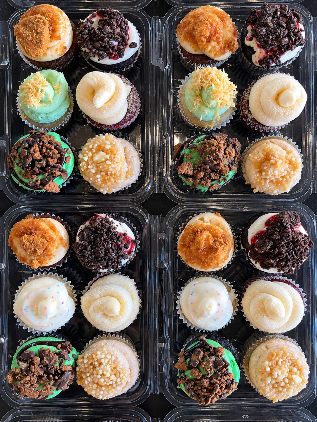 Colorful handcrafted Nom Nom mini cupcakes